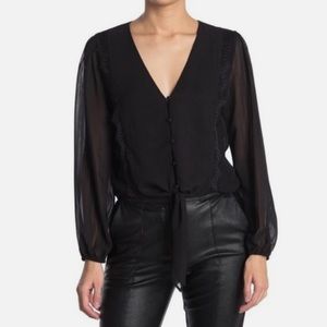 WAYF LACE TRIM TIE FRONT BLOUSE ❤️IN STORES❤️